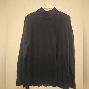 Lucky Brand Black Mock Neck Sweater Pullover Women's M Relaxed Fit Cozy